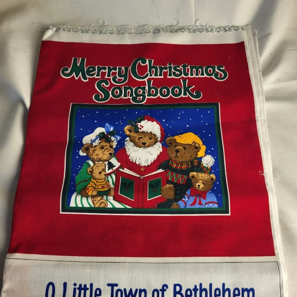 New Merry Christmas Songbook Cotton Fabric Book Panel Cranston Print Works